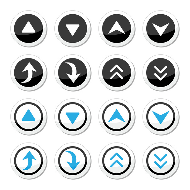 Flechas arriba y abajo alrededor de iconos conjunto
 - Vector, Imagen