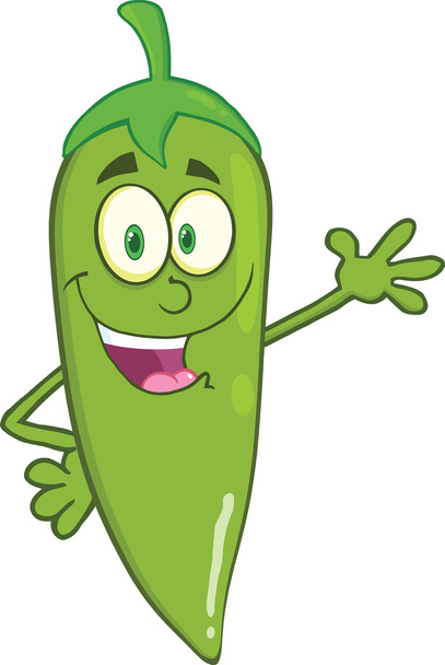Усміхнений зелений перець чилі мультфільм символ бажання привітання
 - Фото, зображення