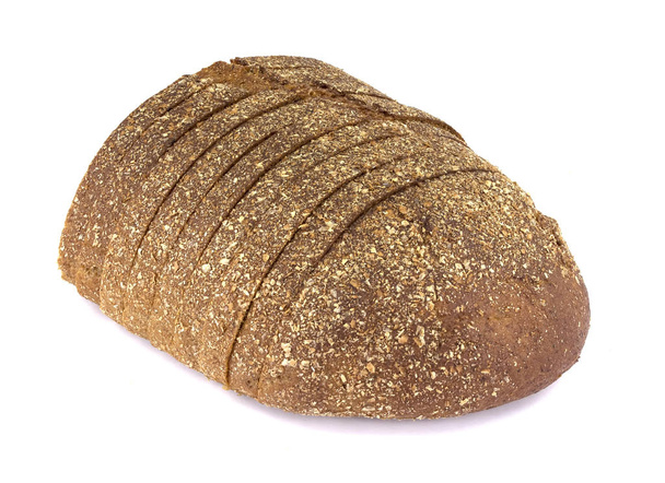 Szeletelt, rozs kenyér, elszigetelt fehér background - Fotó, kép