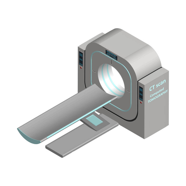 Isometric computer tomograph isolated on a white background. MRI - CT scan. - Vector, Image