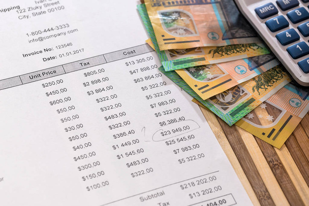 Εντολή αγοράς με τραπεζογραμμάτια δολαρίου Αυστραλίας closeup - Φωτογραφία, εικόνα