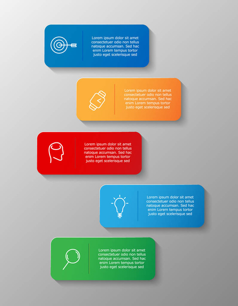 Vector Infographic with color icons and place for your text - Vector, Image