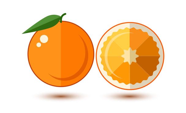 цілий апельсин, розрізаний апельсин, плоский вектор
 - Вектор, зображення