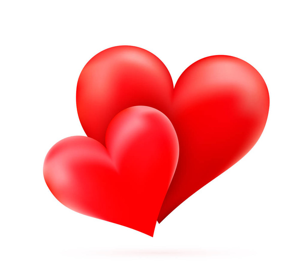 Dos corazones grandes sobre fondo blanco. Día de San Valentín vector ilustración
 - Vector, imagen