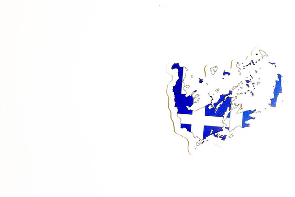 Görögország nemzeti lobogója. Ország vázlat fehér háttér másolási hely. Politikai illusztráció - Fotó, kép