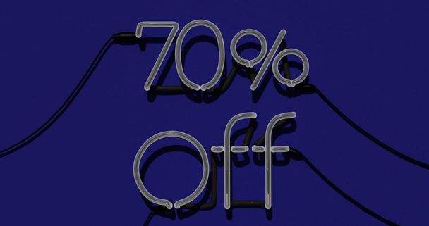 70 Per cento di sconto 3d Firmare in Sfondo Blu, Offerta Speciale 70% Neon, Vendita Fino a 70 Per cento di sconto, Offerta Speciale Pubblicità
 - Foto, immagini