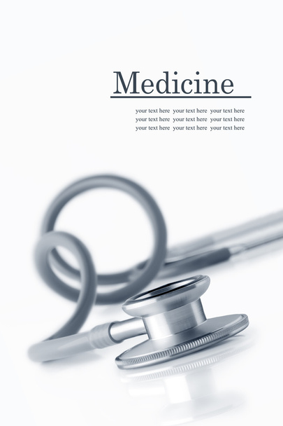 Close up view of grey stethoscope - Photo, Image