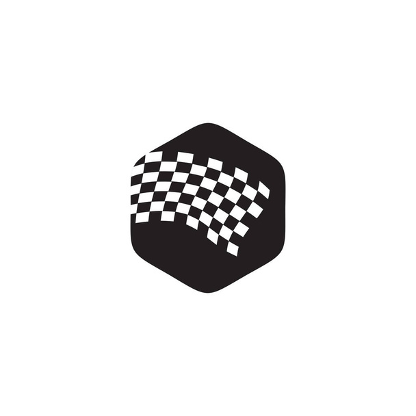 Race vlag pictogram logo ontwerp - Vector, afbeelding