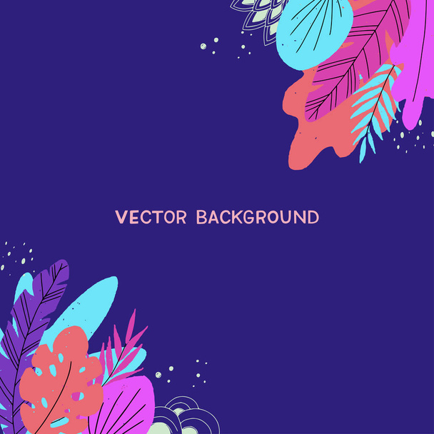 Vlakke stijl bloemen achtergrond - Vector, afbeelding