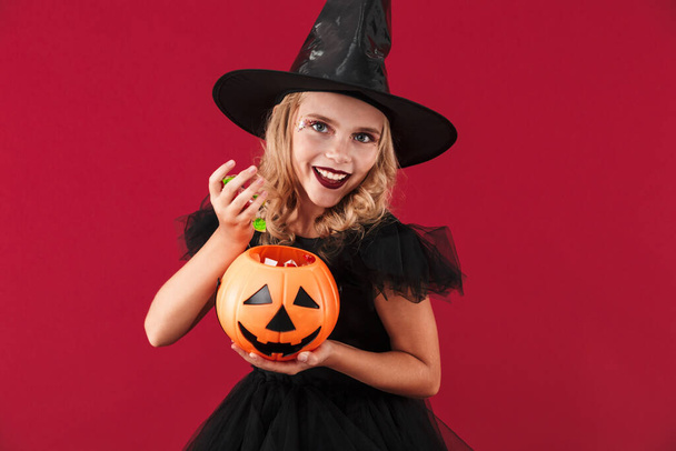 Witch in carnival halloween costume - Fotoğraf, Görsel