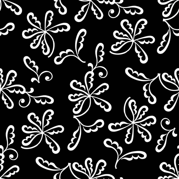 Abstract patterns seamless black and white doodle Sketch - Vetor, Imagem