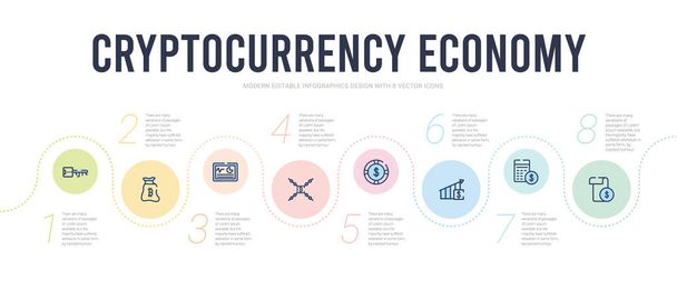kryptowaluta Koncepcja gospodarki infografiki szablon projektu. w tym - Wektor, obraz