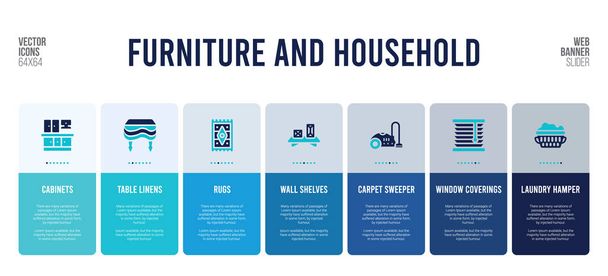 web banner design with furniture and household concept elements. - Vektor, kép