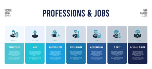 web banner design con elementi di concetto di professioni e lavori
. - Vettoriali, immagini