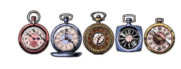набір кишенькових годинників
 - Вектор, зображення