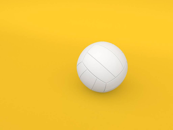 Volleyball ball on a yellow background. 3d render illustration. - Zdjęcie, obraz