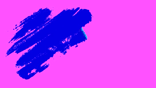 Κινούμενο σχέδιο με πινελιές σε φόντο υφής καμβά. Κινούμενα σχέδια. Σχέδιο σε γραφικά υπολογιστή σε ρεαλιστικό στυλ με φωτεινά χρώματα πετρελαίου σε ροζ καμβά - Πλάνα, βίντεο