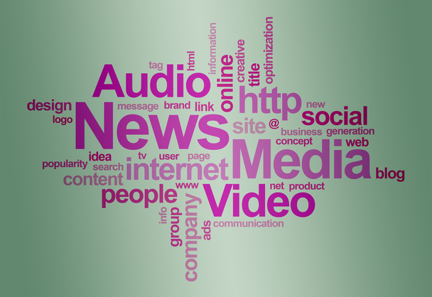 News and media – word cloud - Foto, immagini