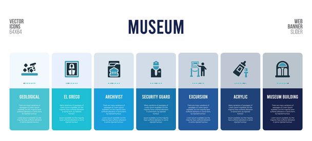 design de banner web com elementos de conceito de museu
. - Vetor, Imagem