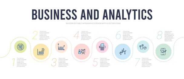 plantilla de diseño infográfico de concepto de negocio y analítica. incl.
 - Vector, Imagen