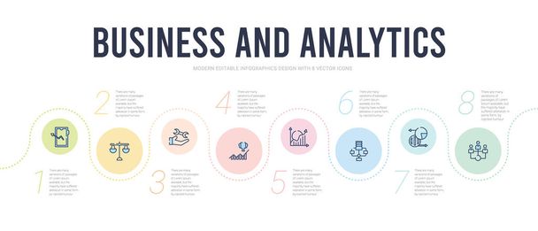 plantilla de diseño infográfico de concepto de negocio y analítica. incl.
 - Vector, imagen