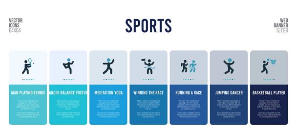 スポーツのコンセプト要素を取り入れたウェブバナーデザイン. - ベクター画像