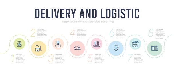 delivery and logistic concept infographic design template. inclu - Vector, Image