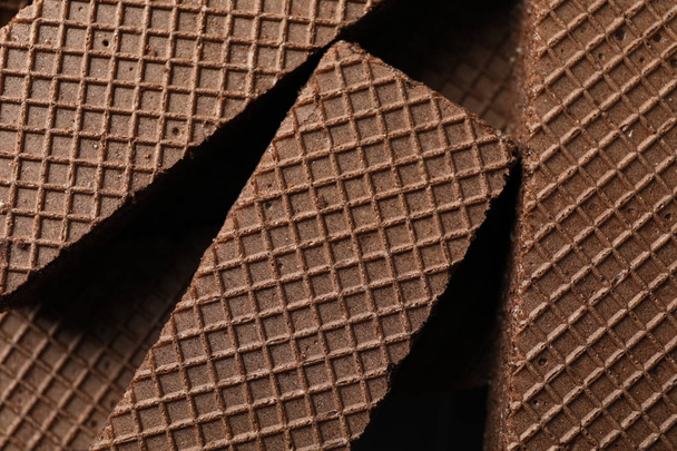 Sweet chocolate wafers texture background, close up - Photo, Image
