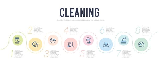 cleaning concept infographic design template. included sponges,  - Vector, Image