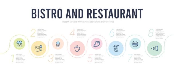 Bistro ve restoran konsepti bilgi tasarım şablonu. İncili - Vektör, Görsel