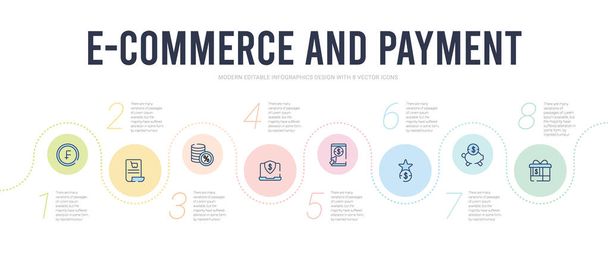 e-commerce and payment concept infographic design template. incl - Vector, Image