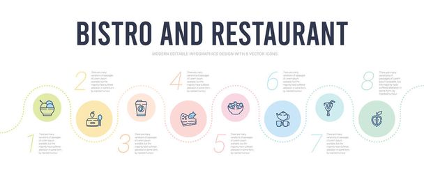 μπιστρό και εστιατόριο έννοια infographic πρότυπο σχεδιασμού. κλίση - Διάνυσμα, εικόνα