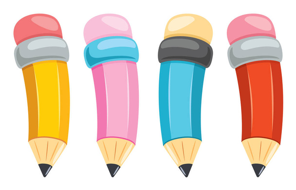 Πολύχρωμα μολύβια για την εκπαίδευση των παιδιών - Διάνυσμα, εικόνα