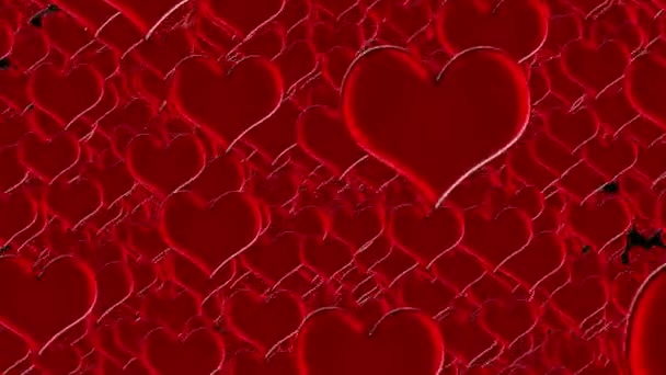 Exploding red hearts background for wedding or valentine's day animation - Footage, Video