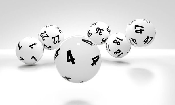 abstract illustration of dynamically rolling lottery balls - Φωτογραφία, εικόνα