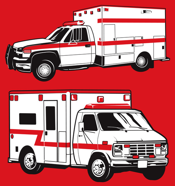 Two Ambulances - Vector, Image