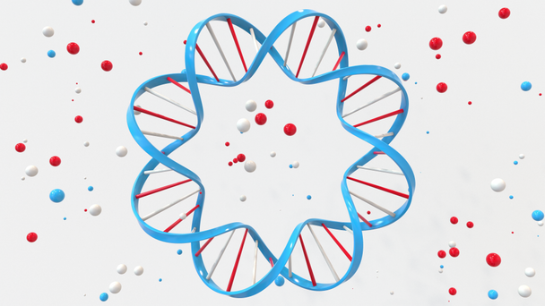 Dairesel DNA çift sarmal, döngü hareketli arka planlar - Video, Çekim