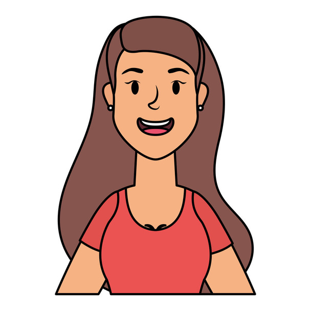 roztomilý mladý žena avatar charakter - Vektor, obrázek