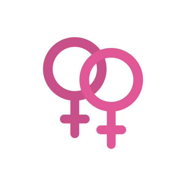 Απομονωμένο θηλυκό φύλο ζευγάρι διανυσματικό σχεδιασμό - Διάνυσμα, εικόνα