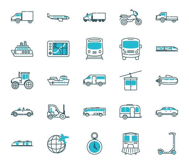 Isolated vehicles icon set vector design - Vector, Image