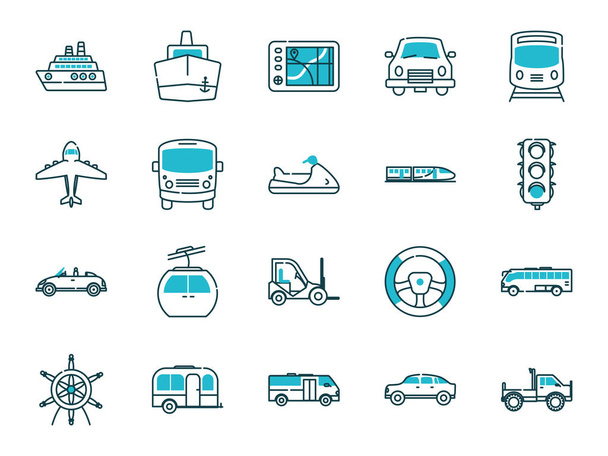 Ізольовані транспортні засоби набір значків Векторний дизайн
 - Вектор, зображення