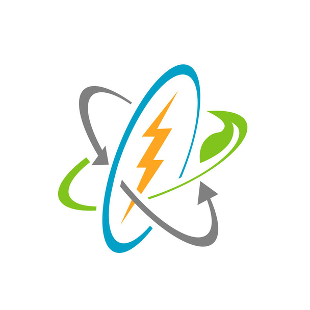 grüne Energie Erneuerbarer Strom Logo Vektor Illustrationen - Vektor, Bild