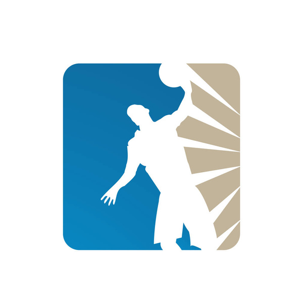Abstract Handball логотип команди силует гравця Handballs vecto - Вектор, зображення