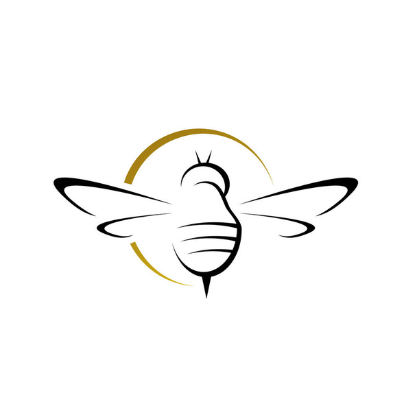 eenvoudige bijenhorzel logo ontwerp vector silhouet horzels voor teken - Vector, afbeelding