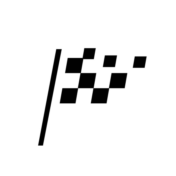 sport cíl vlajka ikona logo znamení závodní soutěž vektor illus - Vektor, obrázek