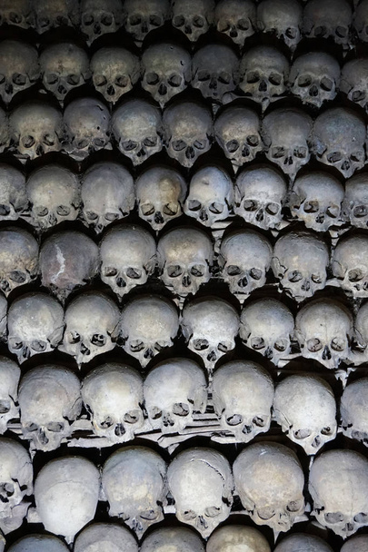Ossos e crânios humanos como textura pirata
 - Foto, Imagem