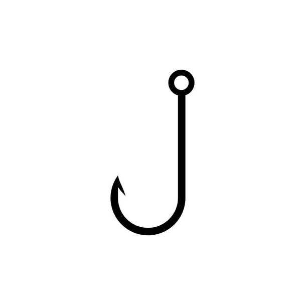 kalastuskoukku ikoni trendikäs tasainen muotoilu vektori kala - Vektori, kuva