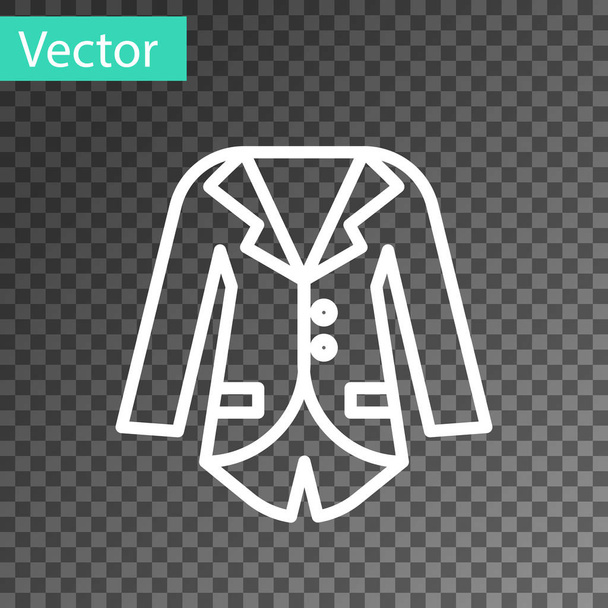 Blazer de línea blanca o icono de la chaqueta aislado sobre fondo transparente. Ilustración vectorial
 - Vector, imagen