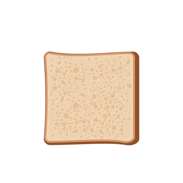 Piece of bread. Toast for sandwich isolated. Slice of integral flour bread. Whole wheat bagel. Whole grain seeded healthy food for breakfast, lunch, dinner. Vector illustration, flat style, clip art. - Vector, Image