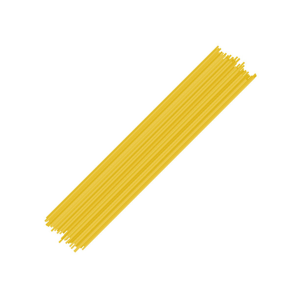 Raw spaghetti isolated on white background. Spaghetti pasta uncooked. Italian capellini pasta. Ingredient for preparing noodles. Home cooking concept. Vector illustration, flat style, clip art. - Vector, Image